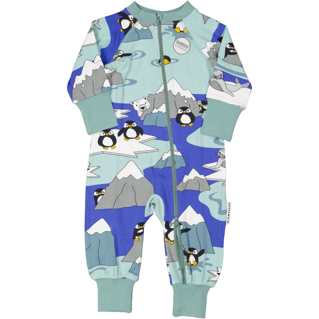 Tvåvägs- zip Bambu pyjamas Glaciär 98/104