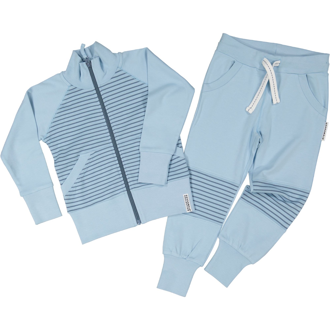 Zip sweater L.blue/blue110/116
