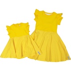 Flared dress Yellow/white  50/56