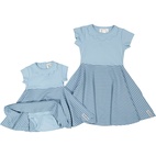Flared dress L.blue/blue 14