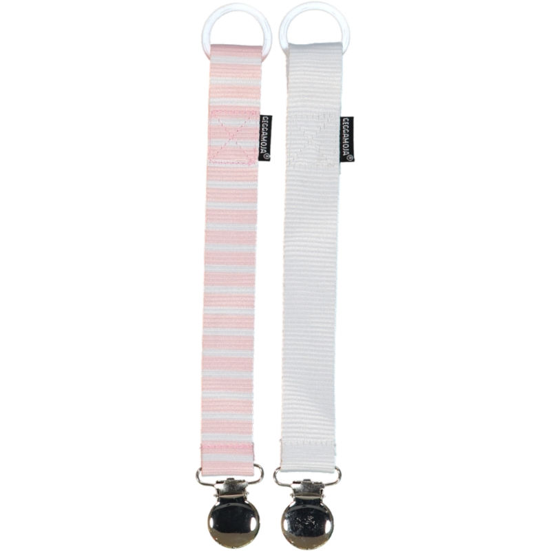 Pacifier holder 2-pack Pink/white