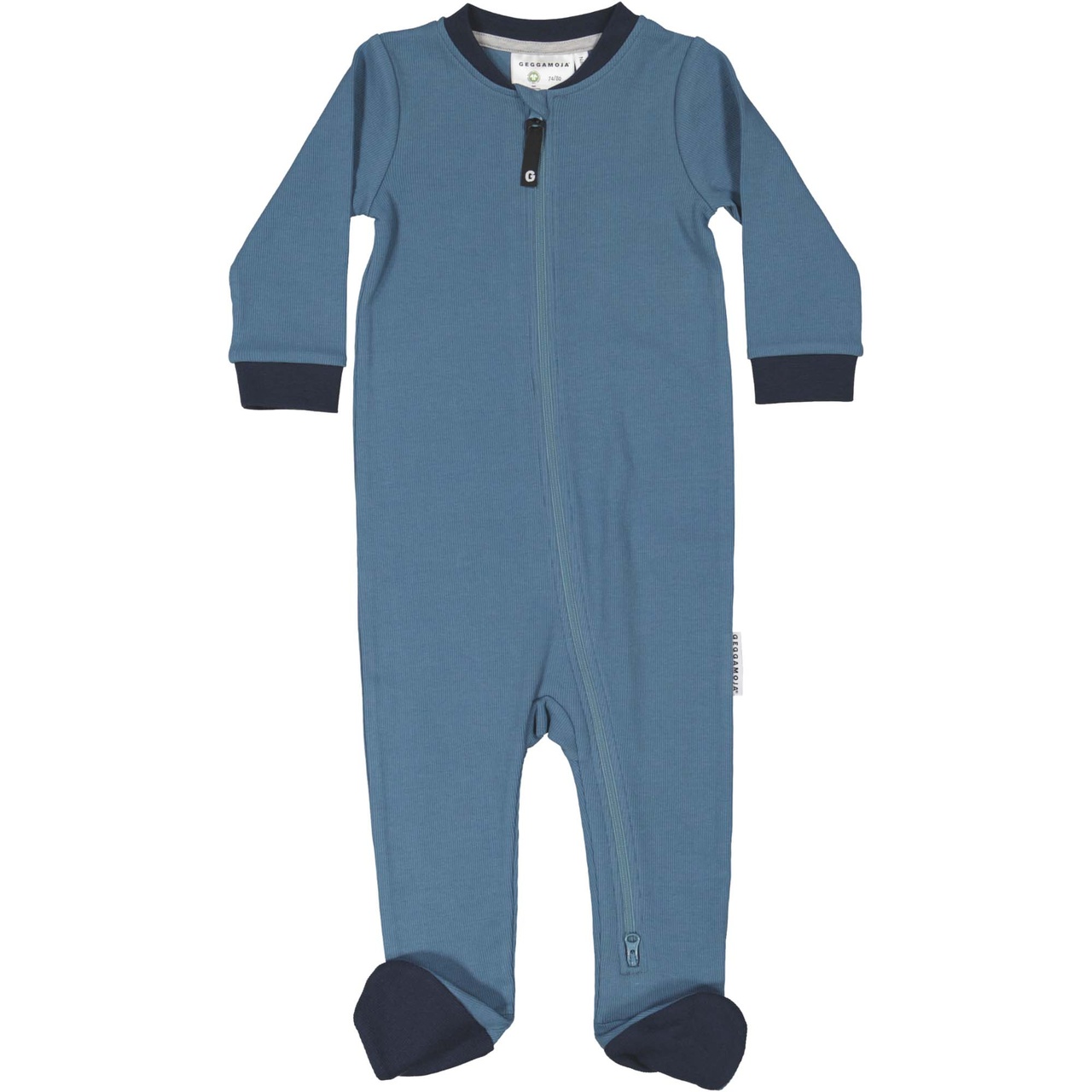 Babypyjamas i bomullsribb Blå