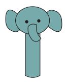 Skallra Grå Elefant